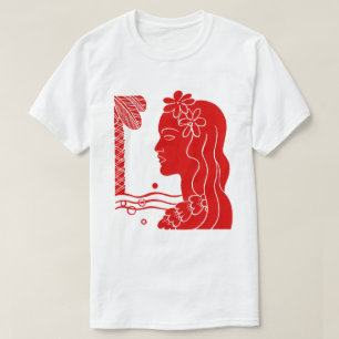 Camiseta de cabeza de Chica Red Hula