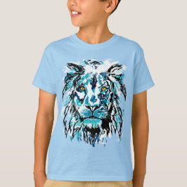 Camiseta de cabeza de león azul | Camisa de León
