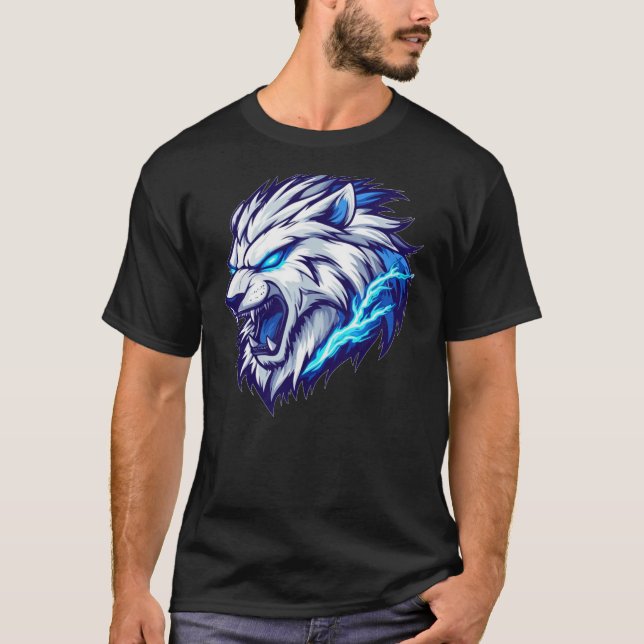 Camiseta De Cabeza De León Eléctrico Fierce - Auda (Anverso)