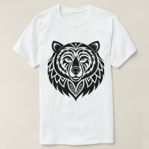 Camiseta de cabeza de oso tribal Camiseta de cab