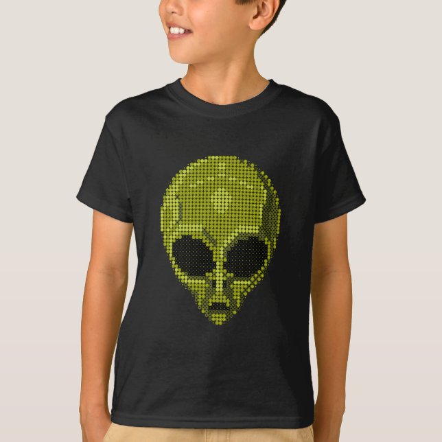Camiseta de cabeza verde alienígena (Anverso)