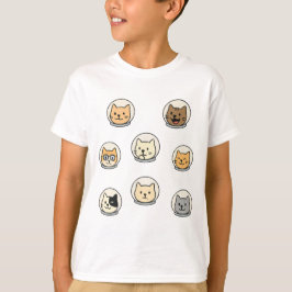 Camiseta de Cabezas de Catstronauta Adorable para 