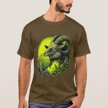 Camiseta de cabra demonio verde tóxica