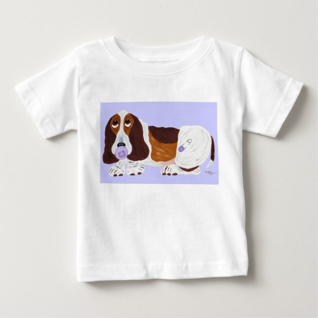 Camiseta de Cachorro Basset Hound Bebé (Anverso)