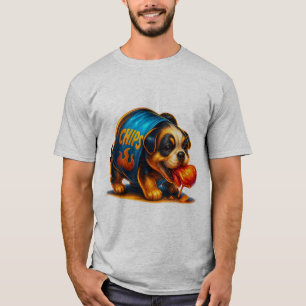 Camiseta de cachorro con chips picantes Comida d