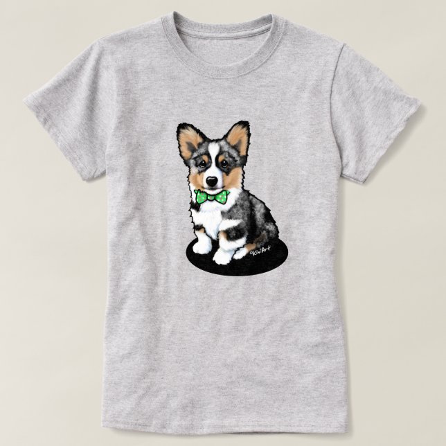 Camiseta de cachorro Corgi KiniArt Merle (Diseño del anverso)