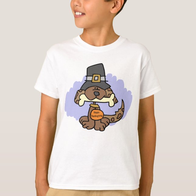Camiseta de cachorro de Acción de Gracias (Anverso)
