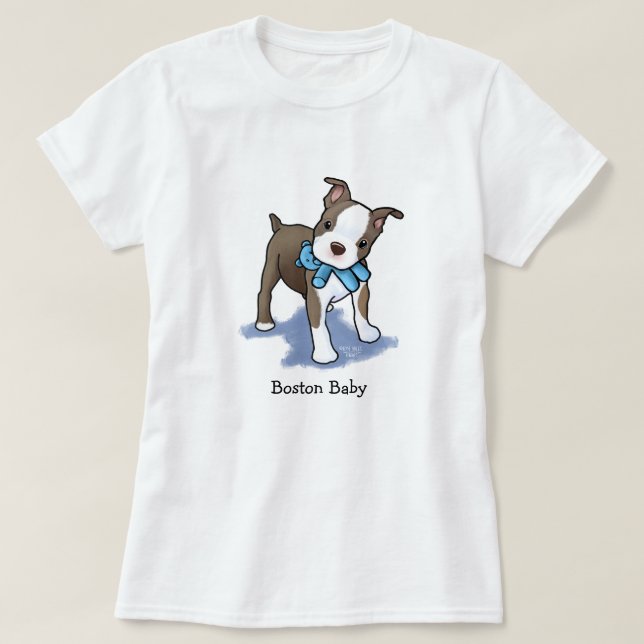 Camiseta de Cachorro de Boston Terrier (Diseño del anverso)