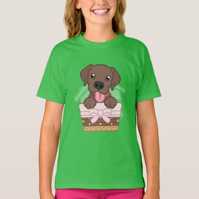 Camiseta de cachorro de chocolate de Labrador (Anverso)