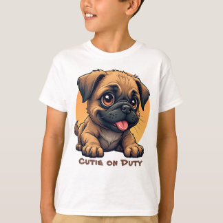 Camiseta de cachorro de dibujos animados lindo