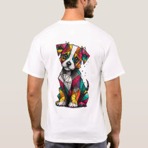 Camiseta de cachorro geométrico colorido – Arte de