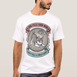 Camiseta de cachorro husky Grabado vintage mejor a