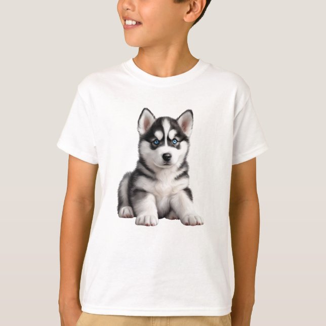Camiseta de cachorro Husky para niños (Anverso)