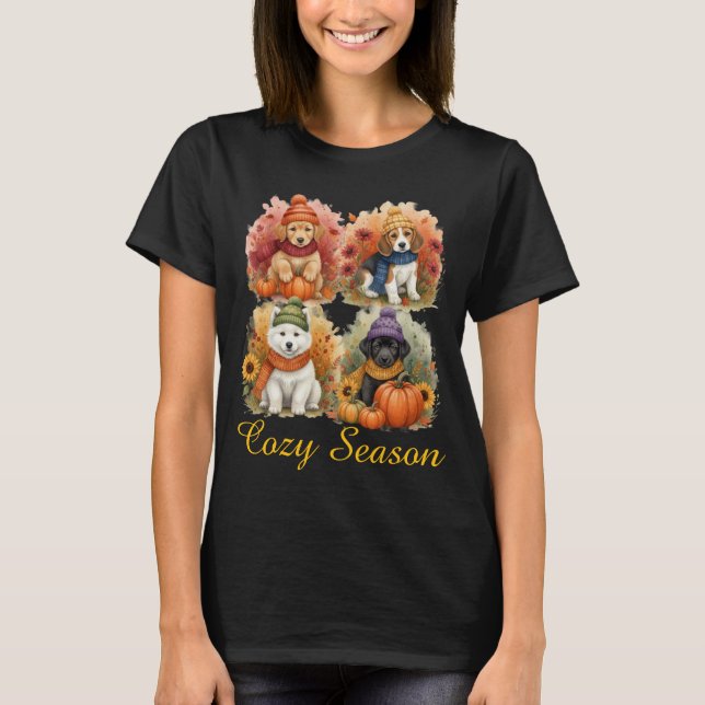 Camiseta de cachorros de otoño (Anverso)