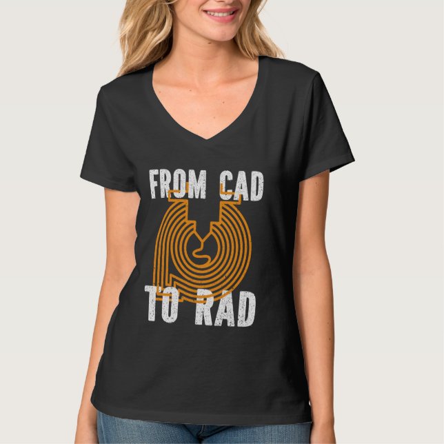 Camiseta De CAD a Rad 3D Diseño de nerd de impresión para e (Anverso)