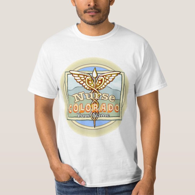 Camiseta de Caduceo de Enfermera de Colorado (Anverso)