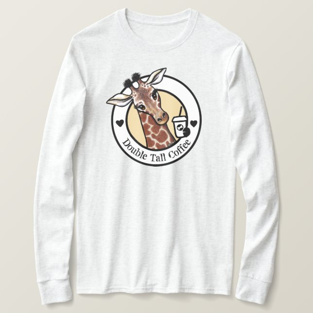 Camiseta de café de jirafa de KiniArt (Anverso del diseño)
