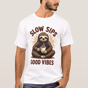 Camiseta de café de perezoso vintage Humor matutin