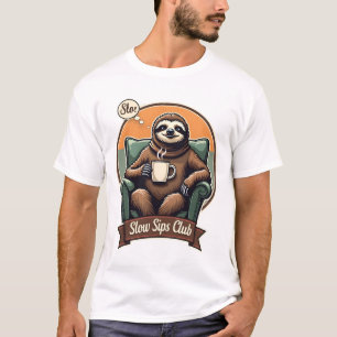 Camiseta de café de perezoso vintage humor tranqui