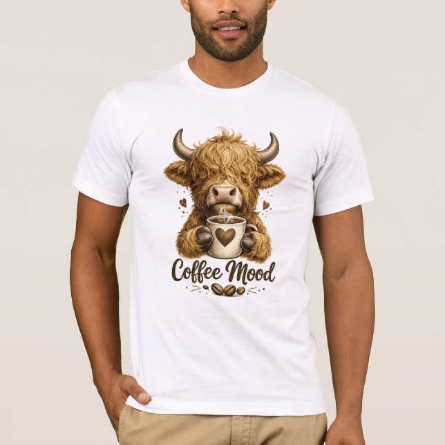 Camiseta de café de vaca de las Tierras Altas (Anverso)
