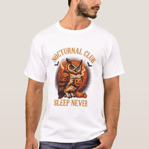 Camiseta de café Nocturnal Club Sleep Never Owl