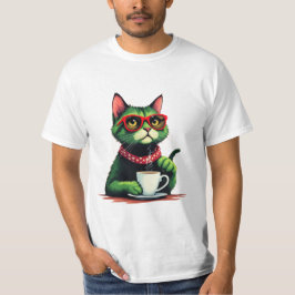 Camiseta de café para beber gato