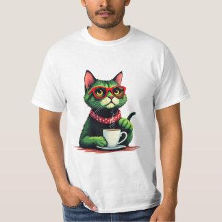Camiseta de café para beber gato