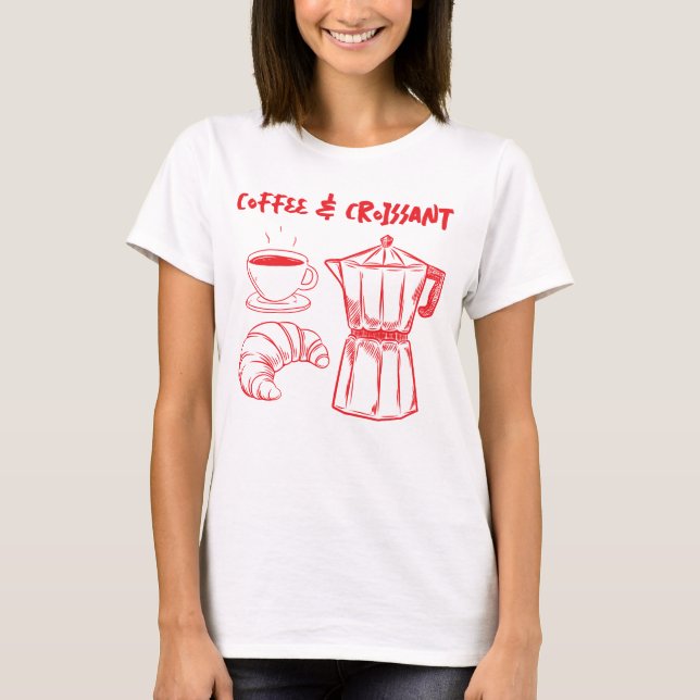 Camiseta de café y croissant (Anverso)