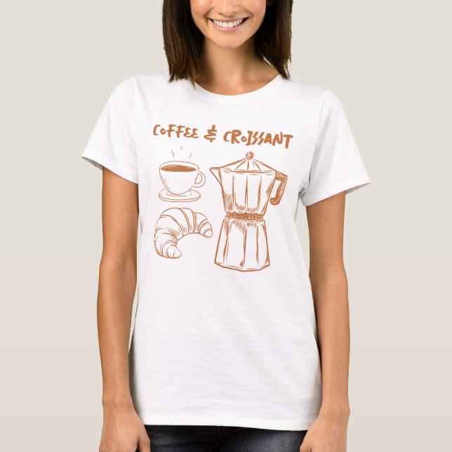 Camiseta de café y croissant (Anverso)