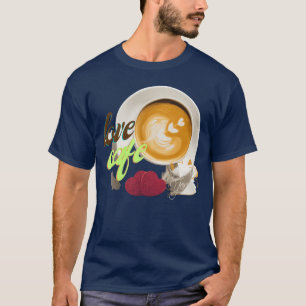 Camiseta de café y psicología amigo divertido