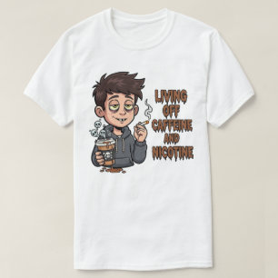 Camiseta de cafeína y nicotina