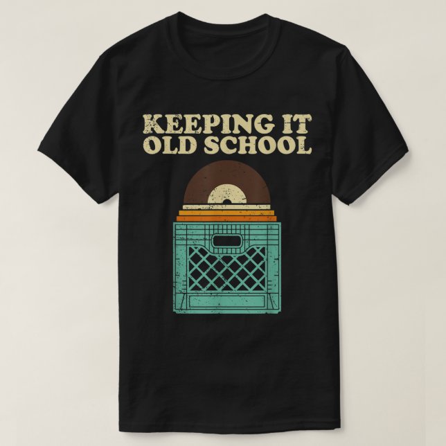 Camiseta de Caja de Vinilo 'Keeping It Old School' (Diseño del anverso)