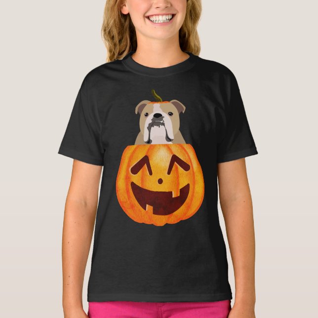 Camiseta de calabaza de bulldog (Anverso)