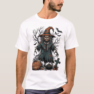 Camiseta de calabaza de Halloween de espantapájaro