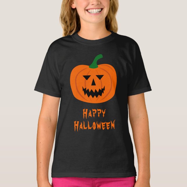 Camiseta de calabaza de Halloween (niño) (Anverso)