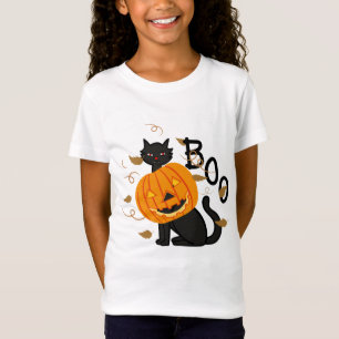 Camiseta de calabaza de Halloween para gato negro