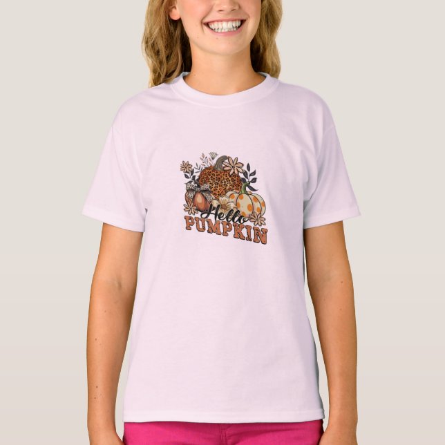 Camiseta de calabaza de Halloween para niños y Chi (Anverso)