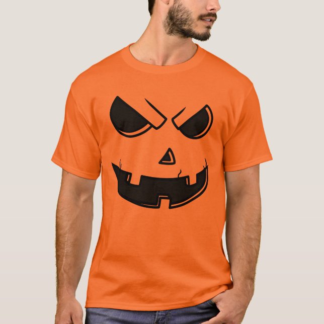 Camiseta de calabaza de la cara de Jack O Lantern  (Anverso)