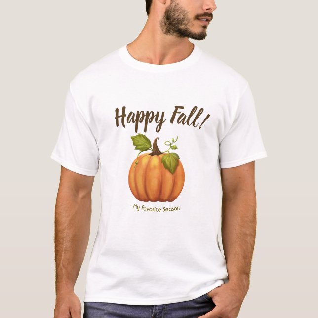 Camiseta de calabaza de otoño feliz (Anverso)