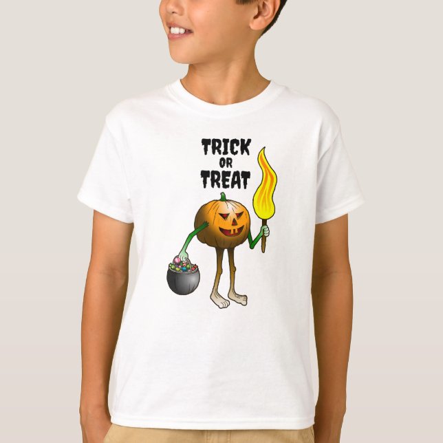 Camiseta de calabaza de truco o truco (Anverso)