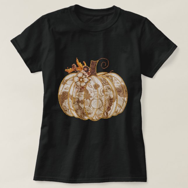Camiseta de calabaza floral vintage Intricate Ap (Diseño del anverso)