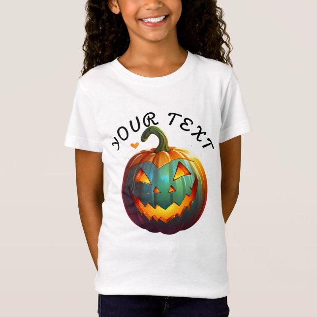 Camiseta de calabaza pequeña feliz (Anverso)