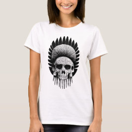 Camiseta De Calavera Negra Y Blanca De La India