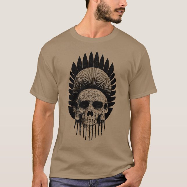 Camiseta De Calavera Negra Y Blanca De La India (Anverso)