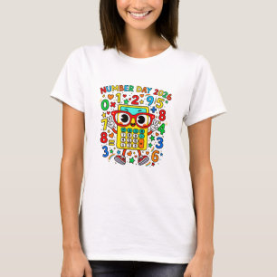 Camiseta de calculadora matemática linda Día del N