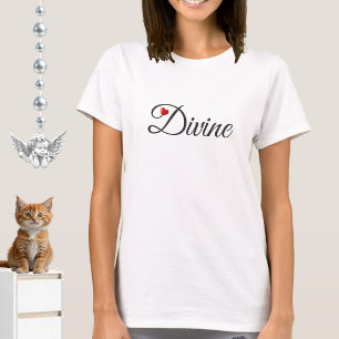 Camiseta de caligrafía corazón divino