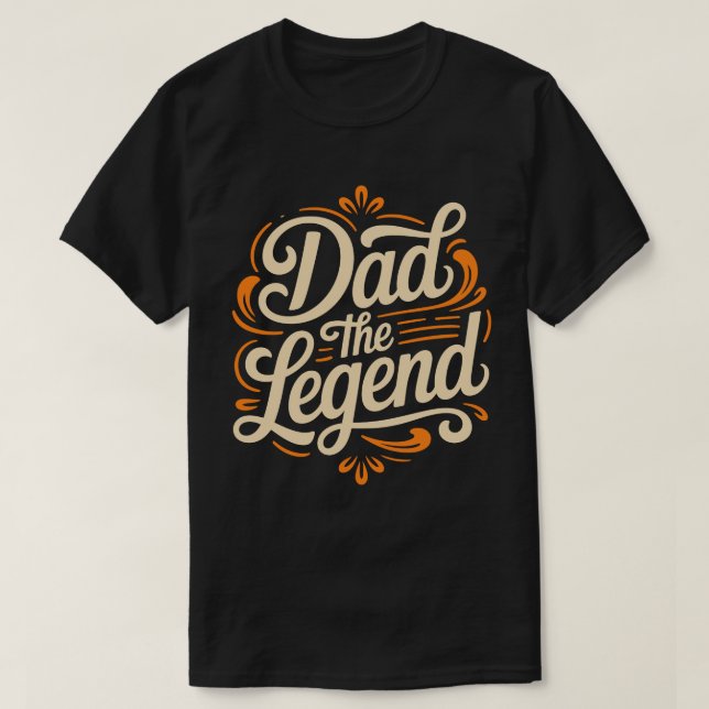 Camiseta de caligrafía Dad The Legend (Diseño del anverso)