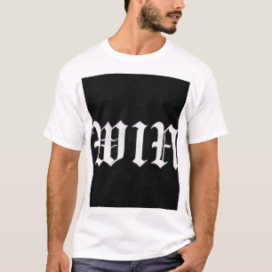 Camiseta de caligrafía gótica WIN Estética oscur