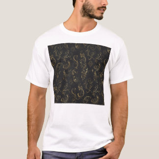 Camiseta de Caligrafía Metálica