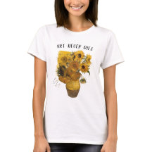 Camiseta de calle floral artística de girasoles de